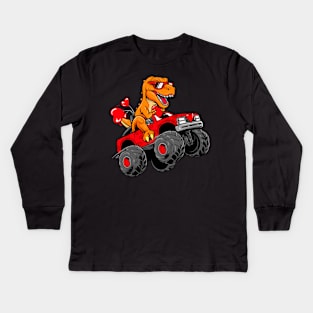 dinosaurs monster truck seeker of true love Kids Long Sleeve T-Shirt